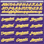 Personalized Purple White Pinstripe Gold-White Authentic Baseball Jersey Team Custom Name and Number