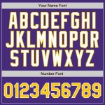 Personalized Purple White Pinstripe Gold-White Authentic Baseball Jersey Team Custom Name and Number