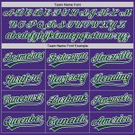 Personalized Purple White Pinstripe Green Authentic Baseball Jersey Team Custom Name and Number