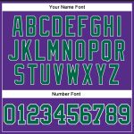 Personalized Purple White Pinstripe Kelly Green Authentic Basketball Jersey Team Custom Name and Number