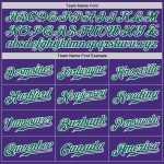 Personalized Purple White Pinstripe Kelly Green-White Authentic Baseball Jersey Team Custom Name and Number