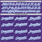 Personalized Purple White Pinstripe Light Blue-White Authentic Baseball Jersey Team Custom Name and Number
