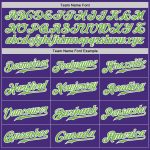 Personalized Purple White Pinstripe Neon Green-White Authentic Baseball Jersey Team Custom Name and Number