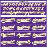 Personalized Purple White Pinstripe Old Gold Authentic Baseball Jersey Team Custom Name and Number