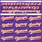 Personalized Purple White Pinstripe Orange Authentic Baseball Jersey Team Custom Name and Number