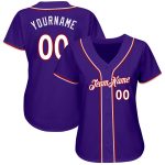 Personalized Purple White-Red Authentic Baseball Jersey Team Custom Name and Number
