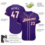 Personalized Purple White-Red Authentic Baseball Jersey Team Custom Name and Number