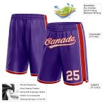 Personalized Purple White-Red Authentic Basketball Shorts Team Custom Name and Number
