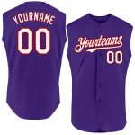 Personalized Purple White-Red Authentic Sleeveless Baseball Jersey Team Custom Name and Number