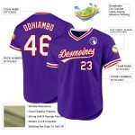 Personalized Purple White-Red Authentic Throwback Baseball Jersey Team Custom Name and Number