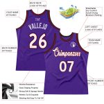 Personalized Purple White-Red Authentic Throwback Basketball Jersey