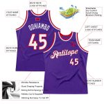 Personalized Purple White-Red Authentic Throwback Basketball Jersey Team Custom Name and Number