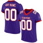 Personalized Purple White-Red Mesh Authentic Football Jersey