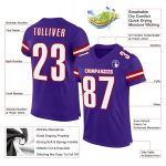 Personalized Purple White-Red Mesh Authentic Football Jersey Team Custom Name and Number
