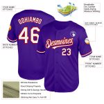 Personalized Purple White-Red Mesh Authentic Throwback Baseball Jersey Team Custom Name and Number