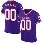 Personalized Purple White-Red Mesh Authentic Throwback Football Jersey Team Custom Name and Number