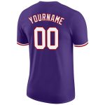 Personalized Purple White-Red Performance T-Shirt Team Custom Name and Number
