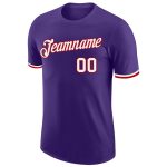 Personalized Purple White-Red Performance T-Shirt Team Custom Name and Number