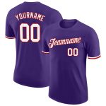 Personalized Purple White-Red Performance T-Shirt Team Custom Name and Number