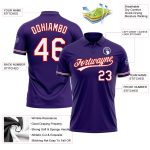 Personalized Purple White-Red Performance Vapor Golf Polo Shirt Team Custom Name and Number