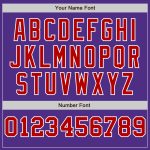 Personalized Purple White-Red Pinstripe Authentic Split Fashion Baseball Jersey Team Custom Name and Number