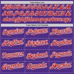 Personalized Purple White-Red Pinstripe Authentic Split Fashion Baseball Jersey Team Custom Name and Number