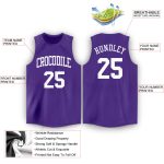 Personalized Purple White Round Neck Basketball Jersey Team Custom Name and Number