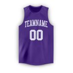 Personalized Purple White Round Neck Basketball Jersey Team Custom Name and Number