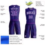 Personalized Purple White Round Neck Sublimation Basketball Suit Jersey Team Custom Name and Number