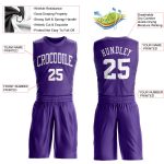 Personalized Purple White Round Neck Suit Basketball Jersey