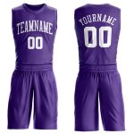 Personalized Purple White Round Neck Suit Basketball Jersey