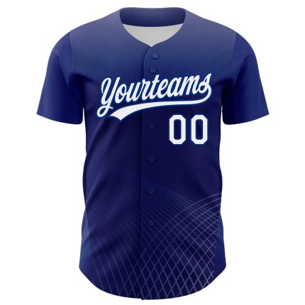 Personalized Purple White-Royal 3D Pattern Design Crossed Lines Authentic Baseball Jersey Team Custom Name and Number