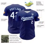 Personalized Purple White-Royal 3D Pattern Design Crossed Lines Authentic Baseball Jersey Team Custom Name and Number