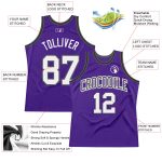 Personalized Purple White Steel Gray-Black Authentic Throwback Basketball Jersey Team Custom Name and Number