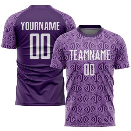 Personalized Purple White Sublimation Soccer Uniform Jersey Team Custom Name and Number