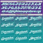 Personalized Purple White-Teal 3D Pattern Design Gradient Square Shapes Authentic Baseball Jersey Team Custom Name and Number