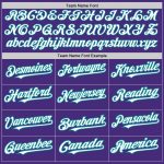 Personalized Purple White-Teal Authentic Raglan Sleeves Baseball Jersey Team Custom Name and Number