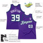 Personalized Purple White-Teal Authentic Throwback Basketball Jersey Team Custom Name and Number