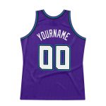 Personalized Purple White-Teal Authentic Throwback Basketball Jersey Team Custom Name and Number