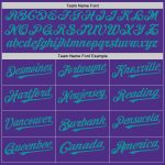 Personalized Purple White-Teal Pinstripe Authentic Split Fashion Baseball Jersey Team Custom Name and Number