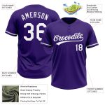 Personalized Purple White Two-Button Unisex Softball Jersey Team Custom Name and Number