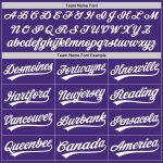 Personalized Purple White Two-Button Unisex Softball Jersey Team Custom Name and Number