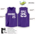 Personalized Purple White V-Neck Basketball Jersey