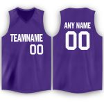 Personalized Purple White V-Neck Basketball Jersey