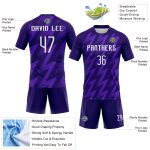 Personalized Purple White Zigzag Shape Sublimation Volleyball Uniform Jersey Team Custom Name and Number