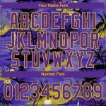 Personalized Purple Yellow 3D Pattern Design Sun Beach Hawaii Palm Trees Authentic Baseball Jersey Team Custom Name and Number