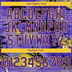 Personalized Purple Yellow 3D Pattern Design Sun Beach Hawaii Palm Trees Performance T-Shirt Team Custom Name and Number