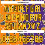 Personalized Purple Yellow Bay Orange-Black 3D Pattern Halloween Skull Authentic Baseball Jersey Team Custom Name and Number