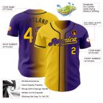 Personalized Purple Yellow-Black Authentic Gradient Fashion Baseball Jersey Team Custom Name and Number