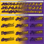 Personalized Purple Yellow-Black Authentic Gradient Fashion Baseball Jersey Team Custom Name and Number